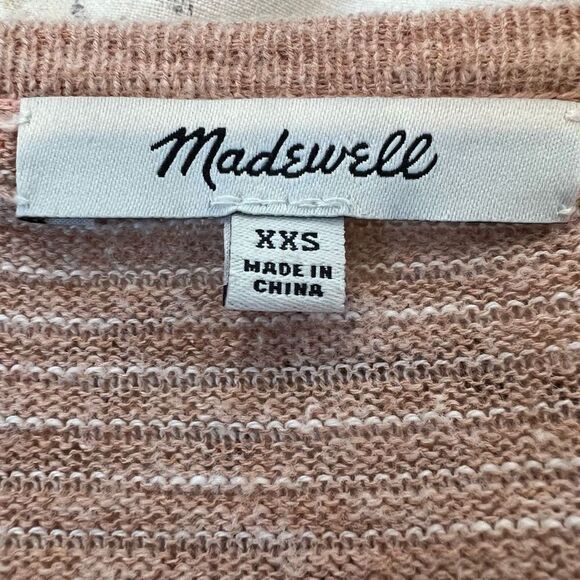 Madewell XXS Ryder Striped Open Longline Cardigan Blush Pink - Picture 5 of 7